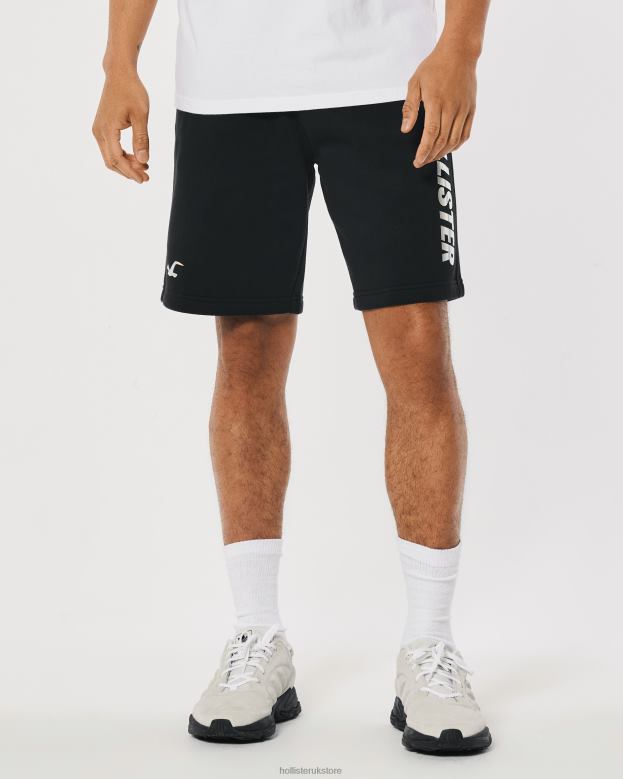 Bottoms Hollister Men Fleece Shine Logo Graphic Shorts 9\\ 488201372 Black